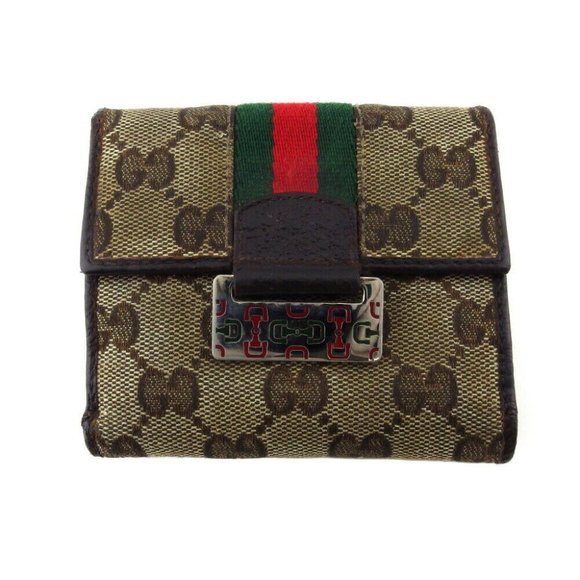 Authenticity guaranteed USED GUCCI  Wallet GG Canvas Beige Canvas x Leather - Picture 1 of 11